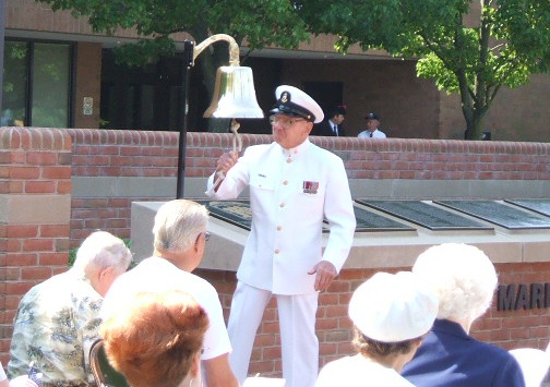 Ringing a bell to honor our fallen servicemen.